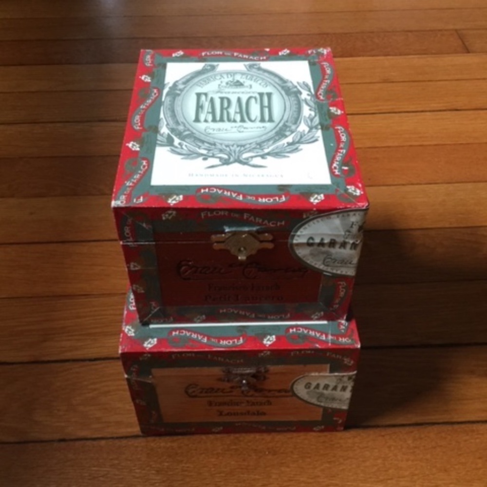 Vintage Wood Cigar Box Set of 2 Collectors Item